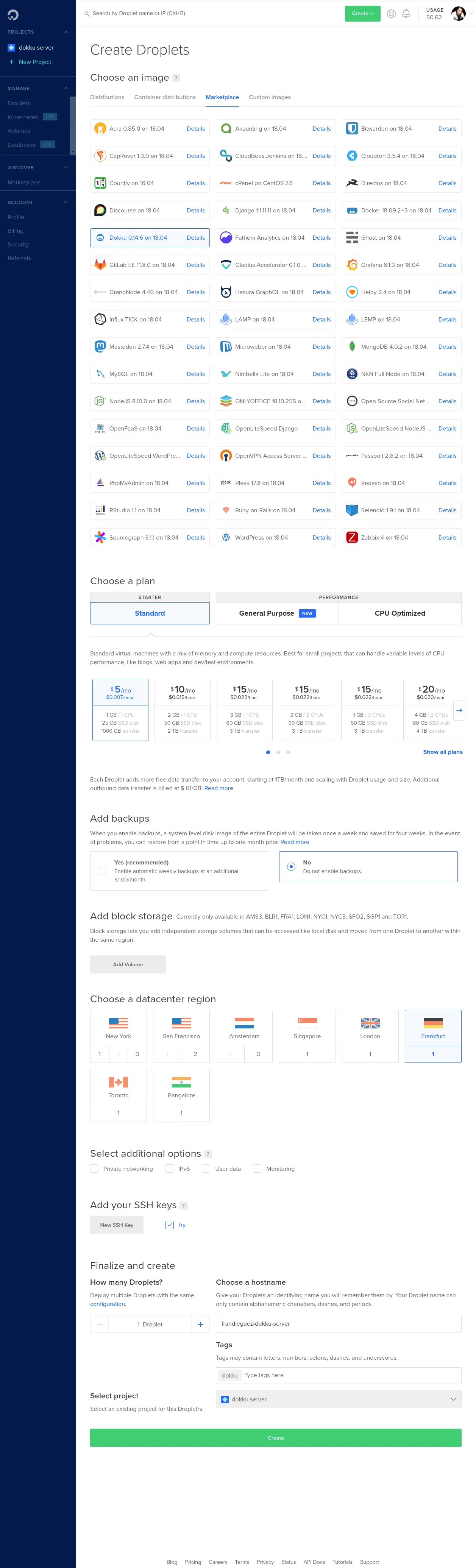 Dokku droplet configuration